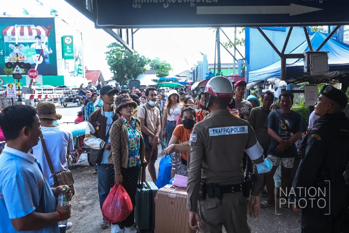 ปิดแล้ว ปิดด่านบ้านคลองลึก ห้ามคน รถผ่านเข้าออก คุมชายแดนสระแก้ว