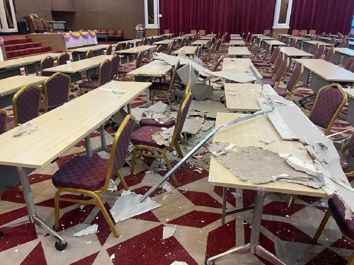 สตม. ชี้แจงเหตุฝ้าถล่ม! น้ำแอร์รั่วทำพิษ เร่งแก้ไขทั่วตึก