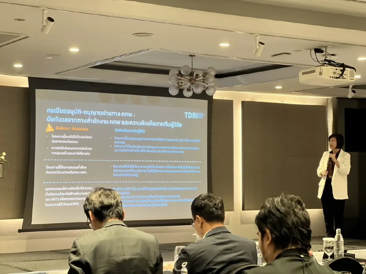 TDRI จี้รัฐเร่งปฏิรูปพลังงานสะอาด หวั่นสูญเสีย FDI กว่า 1.1 ล้านล้าน