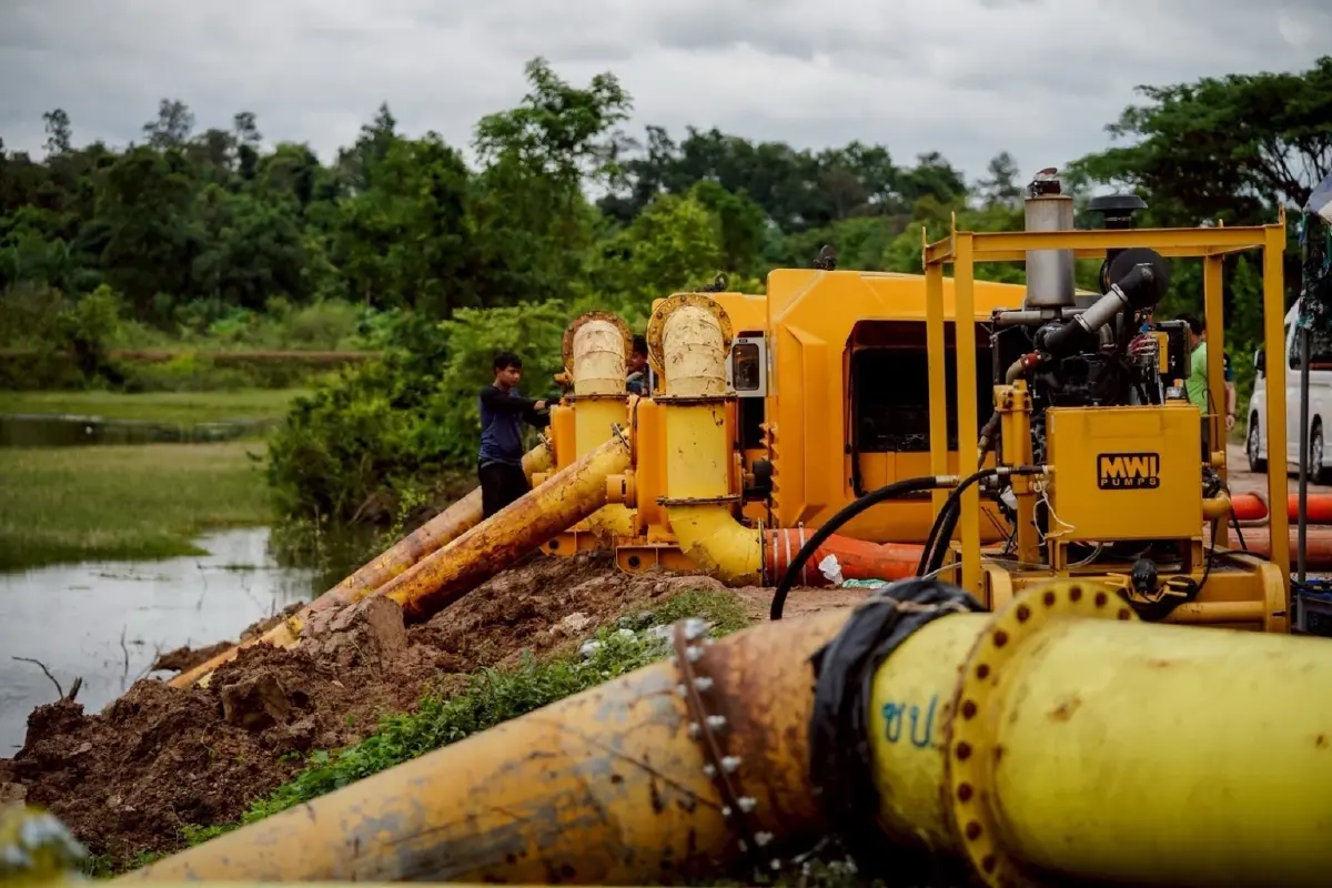 กรมชลประทาน เร่งระบายน้ำพื้นที่ริมโขง หลังพายุวิภาทำฝนตกหนักในพื้นที่ สปป.ลาว