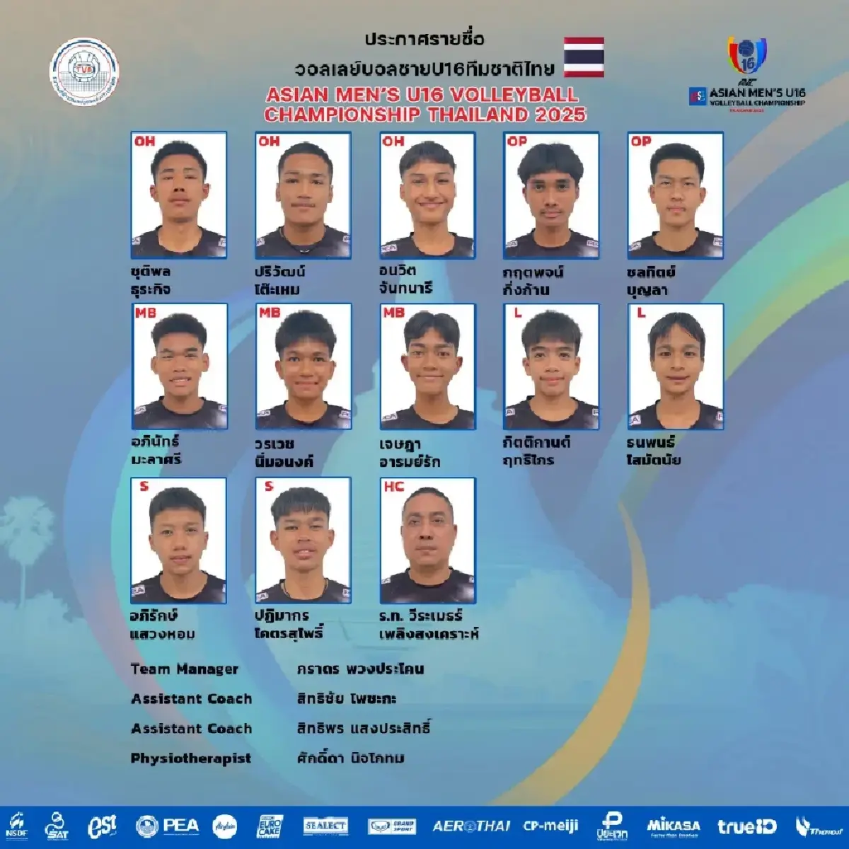 ถ่ายทอดสดวอลเลย์บอล 'ไทย พบ ออสเตรเลีย' ชิงแชมป์เอเชีย 2025 ชุด U16