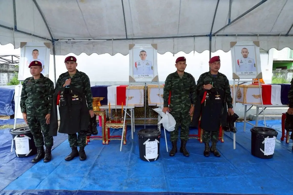 สดุดีทหารกล้า! มทบ.25 จัดพิธีส่งศพ 3 ทหารกล้า สละชีวิตปกป้องอธิปไตย