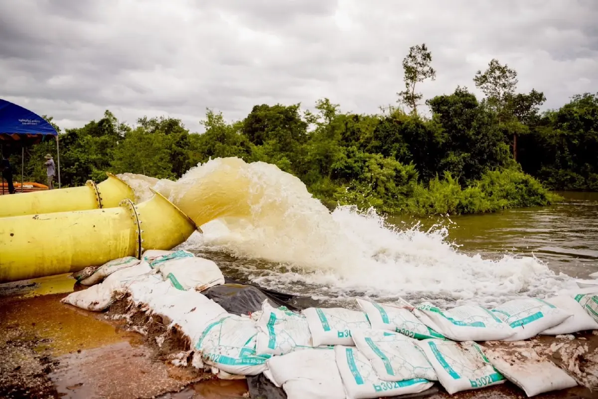 กรมชลประทาน เร่งระบายน้ำพื้นที่ริมโขง หลังพายุวิภาทำฝนตกหนักในพื้นที่ สปป.ลาว