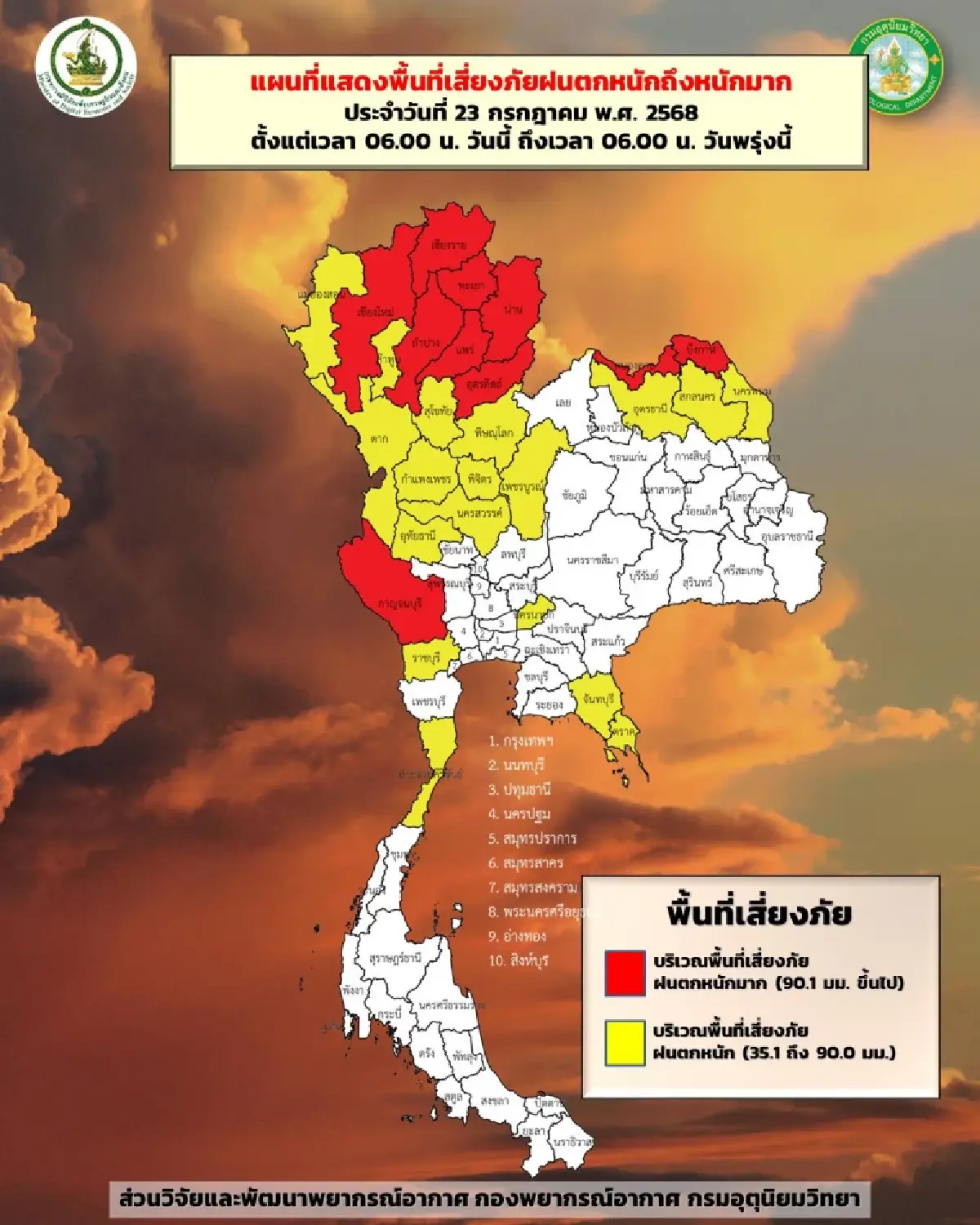 อากาศวันนี้ มรสุมเข้าไทย 'เหนือ อีสาน กทม.' ฝนตกหนัก สูงสุดร้อยละ 80
