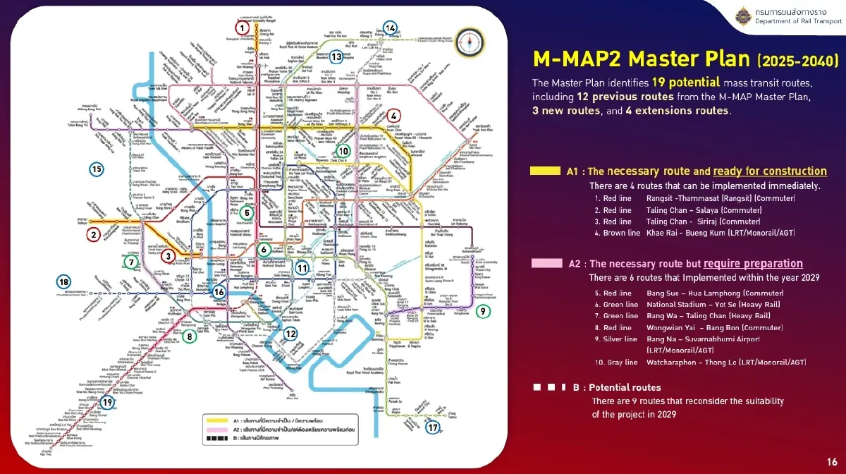 'รถไฟฟ้าสายสีเงิน' บรรจุลง M-Map2 โครงข่ายใหม่ บูมเศรษฐกิจย่านบางนา