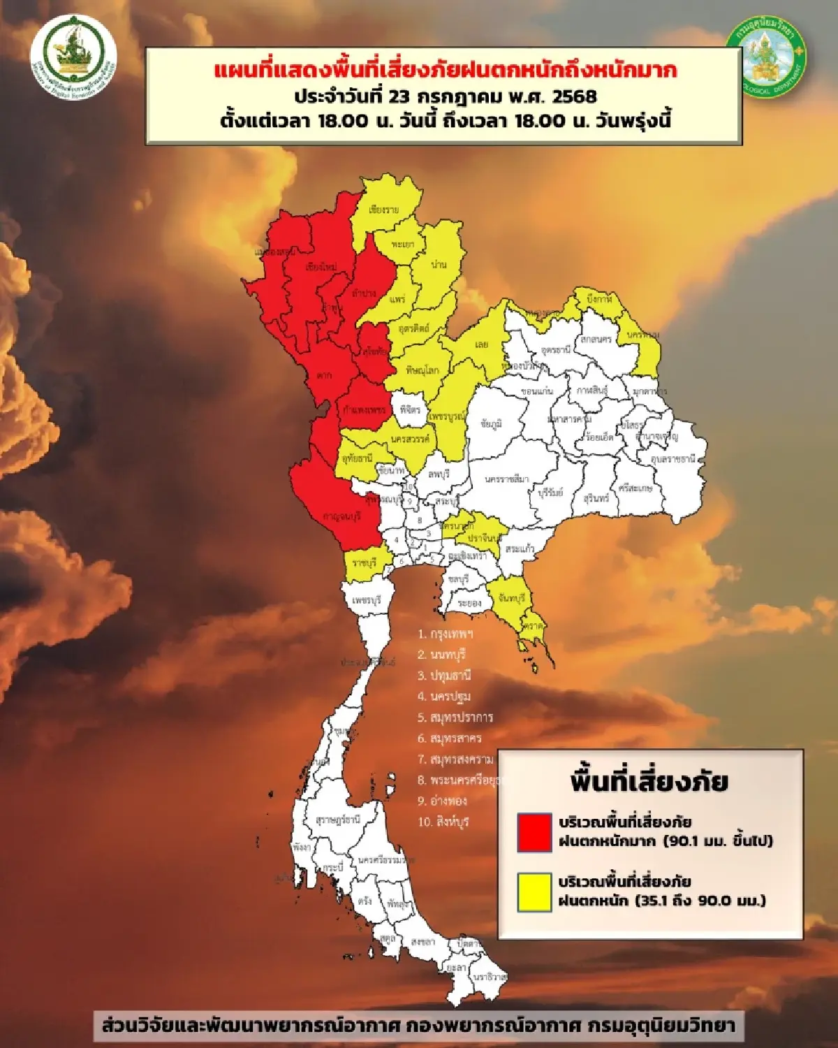 เตือนล่าสุด พายุวิภา ฉ.16 ฝนตกหนัก ลมแรง 27 จว. เสี่ยงน้ำท่วมฉับพลัน