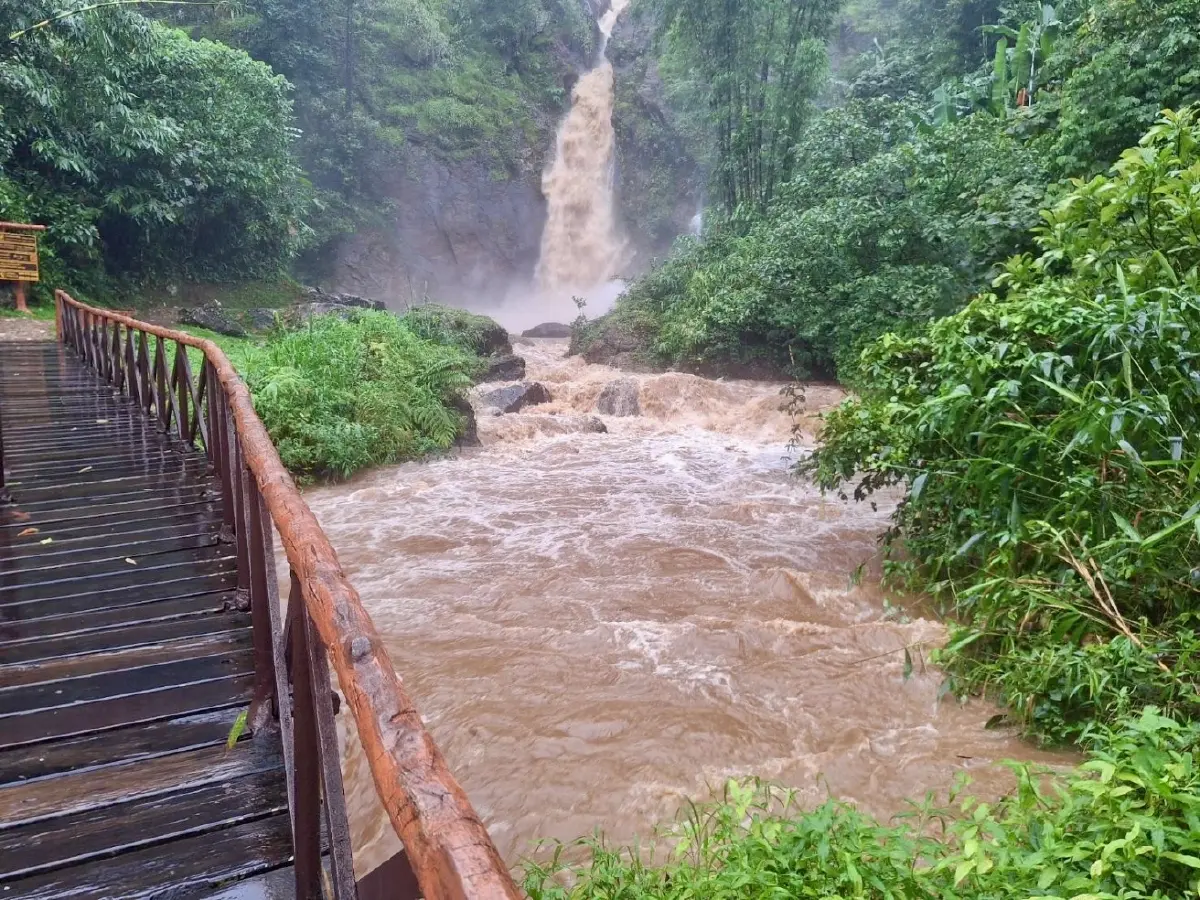 อุทยานฯ ทองผาภูมิ ปิด “น้ำตกจ๊อกกระดิ่น” ชั่วคราว หลังน้ำหลาก