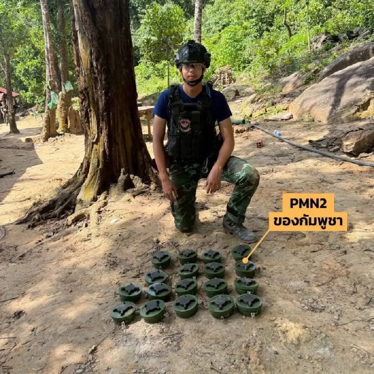 ทหารช่างขึ้นภูมะเขือ เก็บกวาดสนามรบ พบกัมพูชาซุก 'ทุ่นระเบิด'