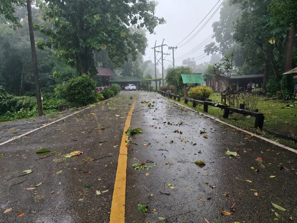 พายุคาจิกิ พ่นพิษ ถล่มภาคเหนือ อุทยานฯ ดอยขุนตาล ฝนตกหนักมาก ลมแรง