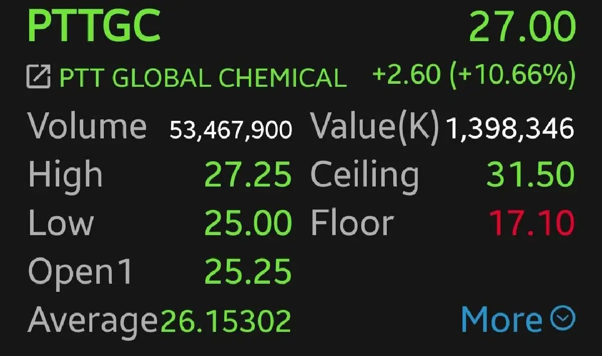 หุ้นไทย เปิดเช้านี้บวก 3.96 จุด กลุ่มปิโตรเคมีฟื้นแรง กรอบ 1240-1260 จุด