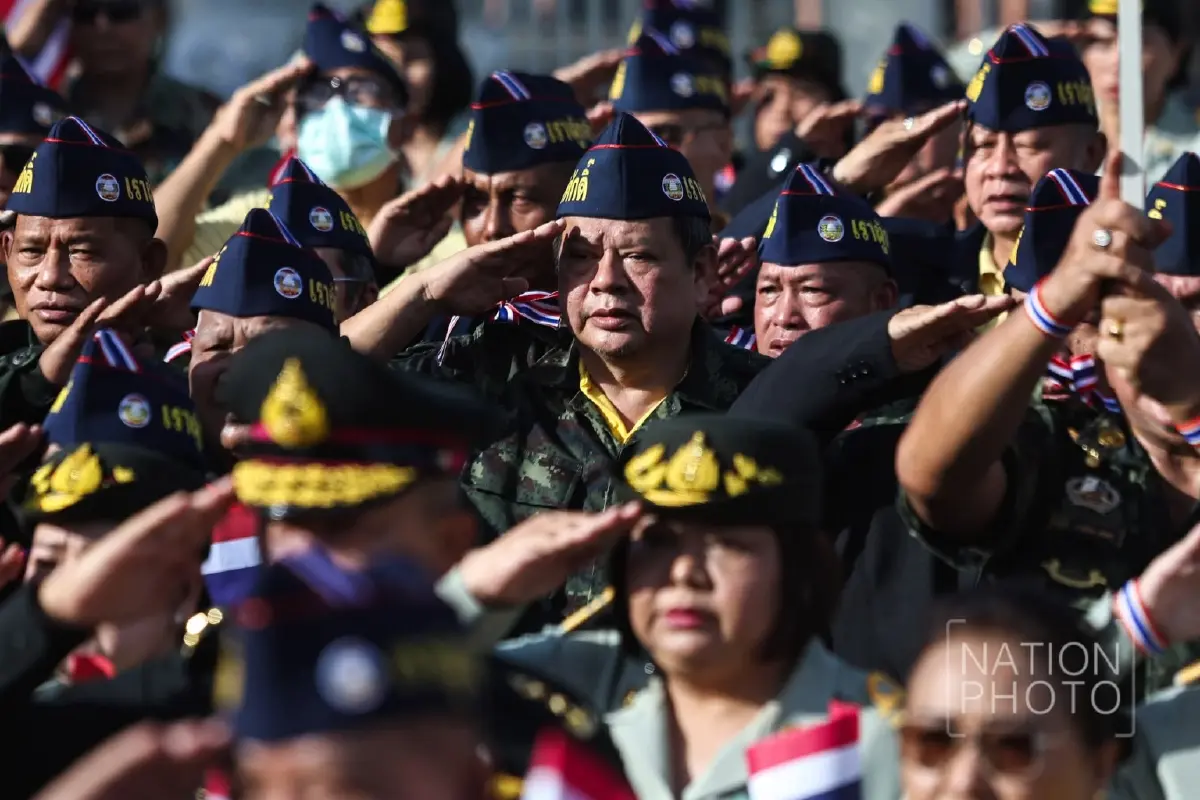 'ทหารผ่านศึก' รวมพล อนุสาวรีย์ฯ ปกป้องแผ่นดิน ส่งใจถึงแนวหน้า สดุดีผู้กล้า