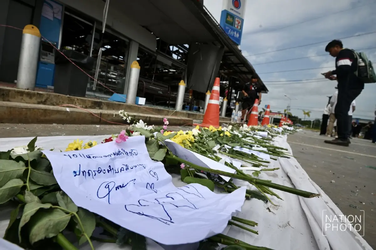 ชาวกันทรลักษ์ หลั่งน้ำตา อาลัยเหยื่อจรวด ปตท. เขมรไร้มนุษยธรรม