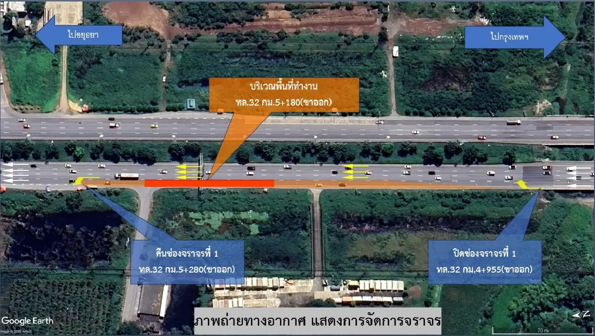 เช็กเส้นทาง ปิดถนนสายเอเชีย ทล.32 ขาออก กทม. กระทบใครบ้าง 2 วัน