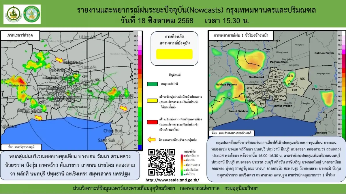 ฝนมาแน่! กทม. และปริมณฑล เตรียมรับมือฝนตกหนัก ช่วงเย็นวันนี้