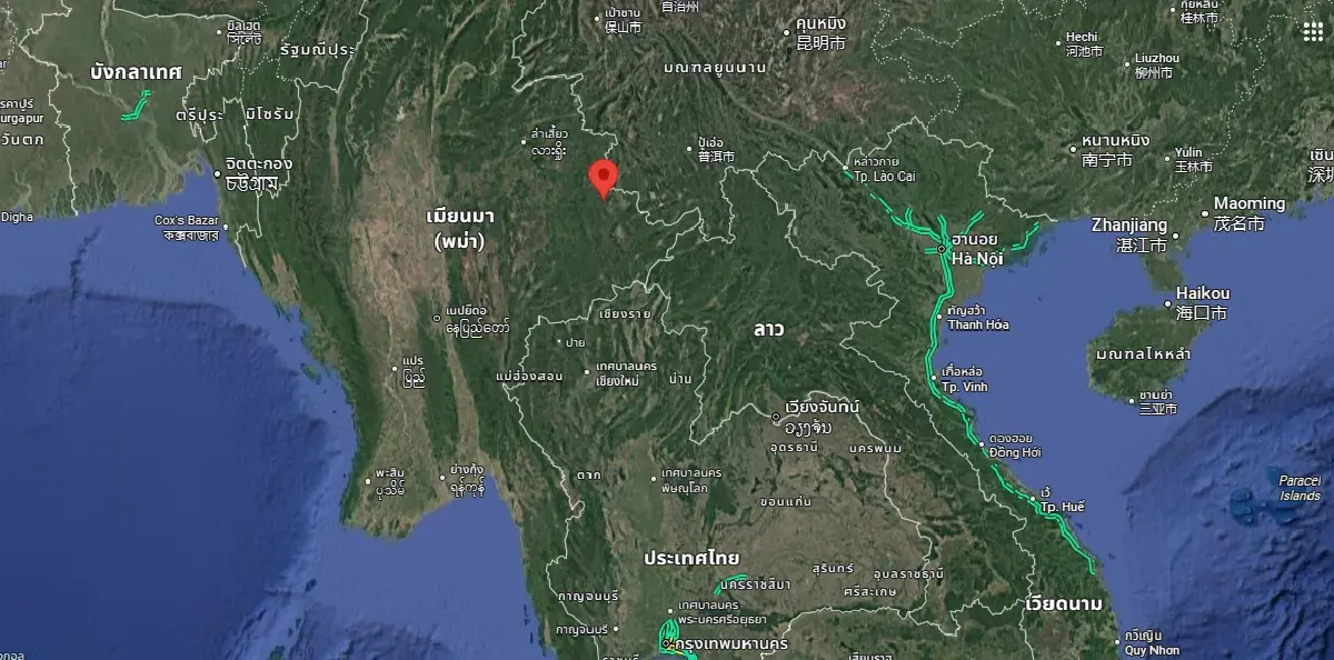 เมียนมาแผ่นดินไหว ขนาด 3.2 ใกล้ไทยชายแดนมากสุด ร้อยกว่ากิโลเมตร