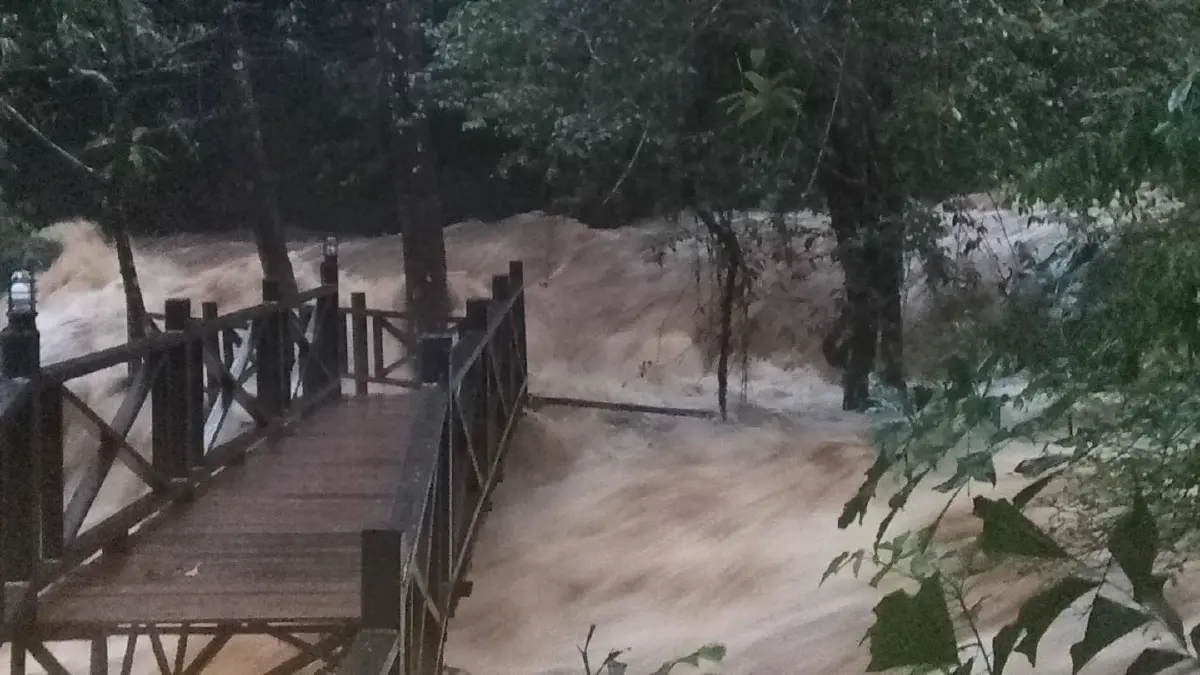 'น้ำตกพลิ้ว' น้ำป่าไหลหลากรุนแรง เฝ้าระวังน้ำท่วม ห้ามลงเล่นน้ำ