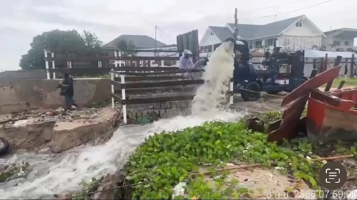 ชลบุรีฝนตกหนักน้ำท่วม เช็กพื้นที่ศรีราชา พัทยา สัตหีบ