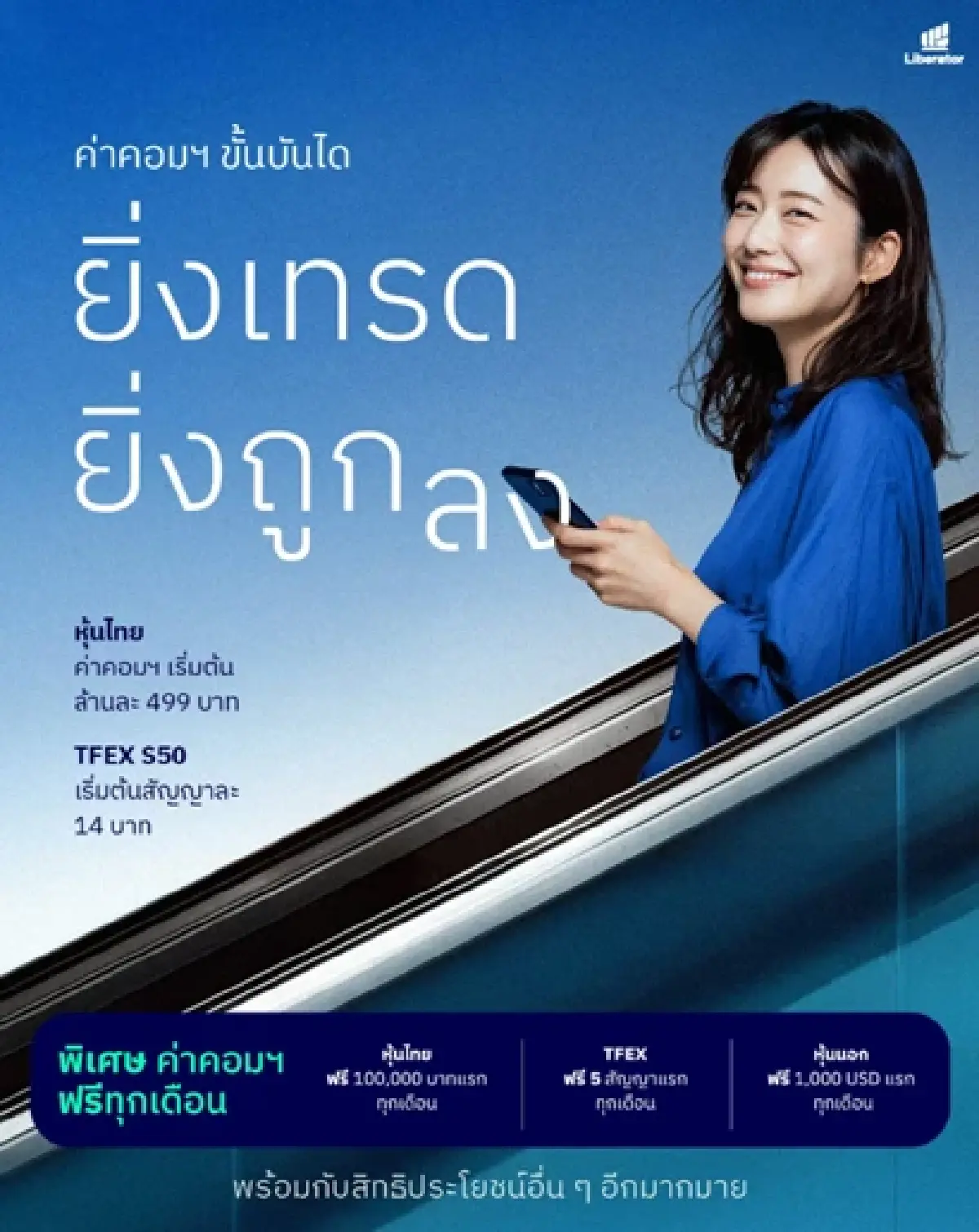 Liberator ปรับค่าคอมมิชชันใหม่ "ยิ่งเทรด ยิ่งถูกลง" พร้อมสิทธิเทรดฟรีทุกเดือน  เริ่ม 1 ต.ค.นี้