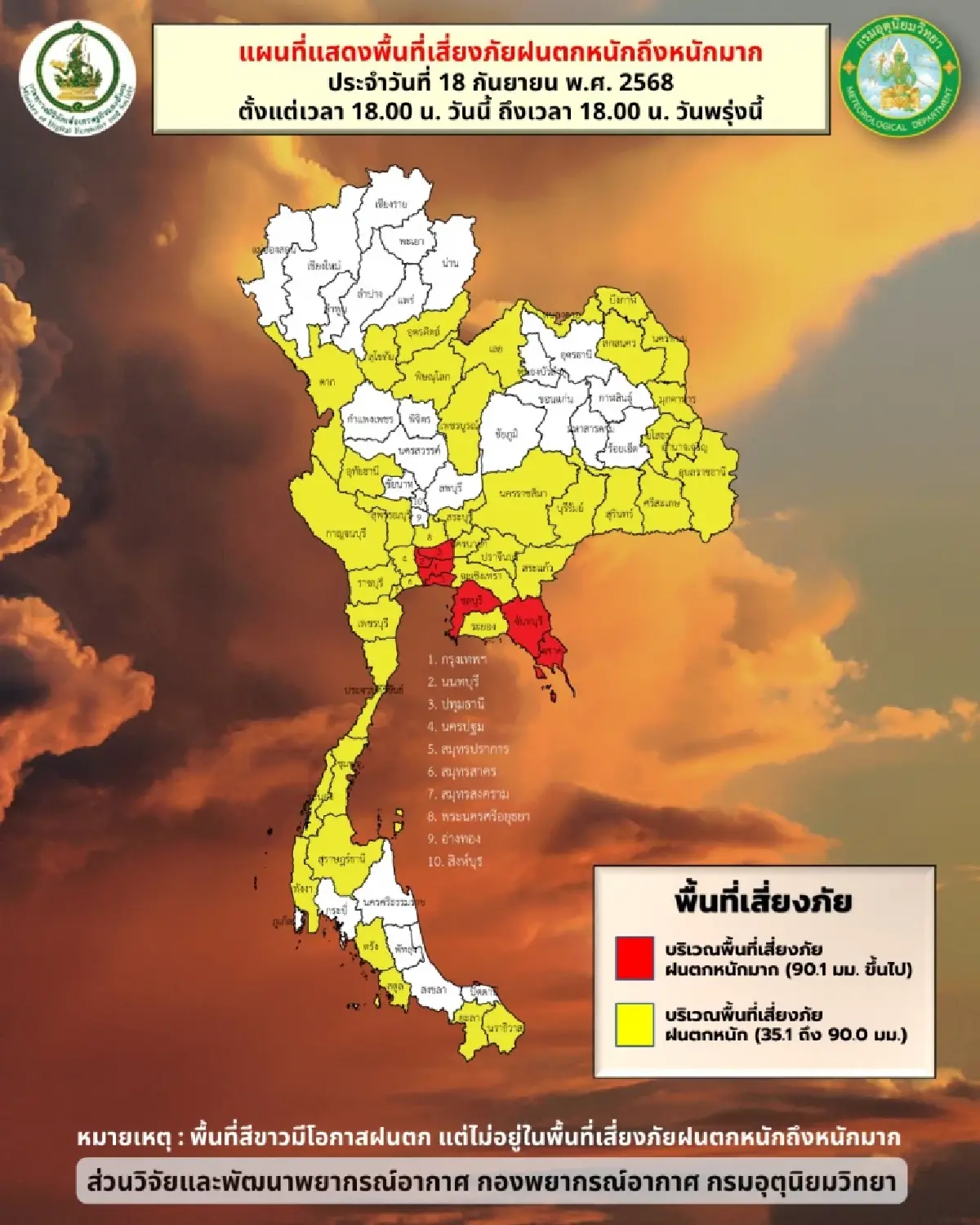 เตือน "พายุมิแทก" พายุลูกใหม่ ทวีกำลังแรง ทั่วไทยฝนตกหนัก กทม. ฝนถล่ม 80%