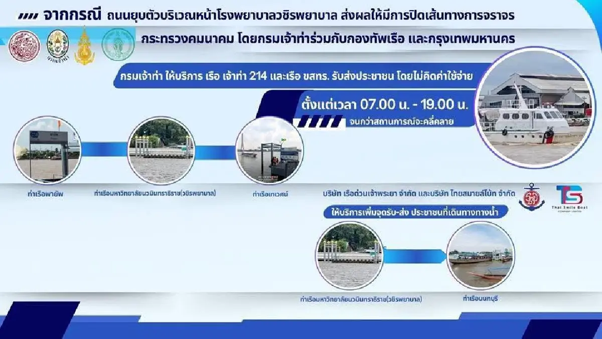 รวมทุกจุด เส้นทางเลี่ยง ถนนทรุด ขึ้นรถเมล์ เรือฟรี ใช้เส้นทางไหน?