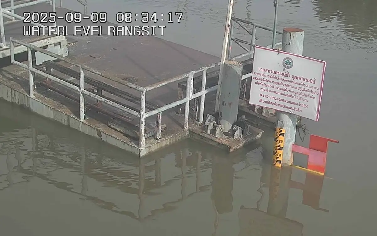 สัญญาณธงเหลือง เตือนภัยคนปทุมธานี น้ำคลองรังสิตทะลัก 1.44 เมตร