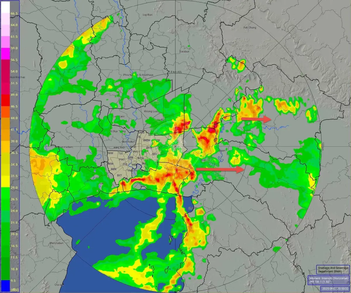 ฝนตกหนักทั่วกรุงฯ บางนาปริมาณฝนสูงสุด ประชาชนควรระวังน้ำท่วม