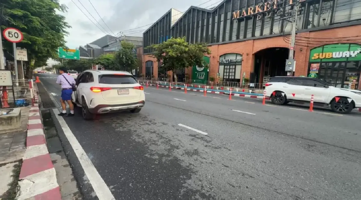 เปิดเส้นทางจราจร เชิงสะพานซังฮี้ ถึง แยกซังฮี้ แก้รถติดกรุงเทพ