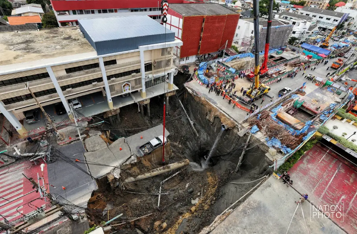 รฟม.ลั่นรับผิดชอบถนนทรุด ลุยสอบทุกอุโมงค์ 'รถไฟฟ้าม่วงใต้'