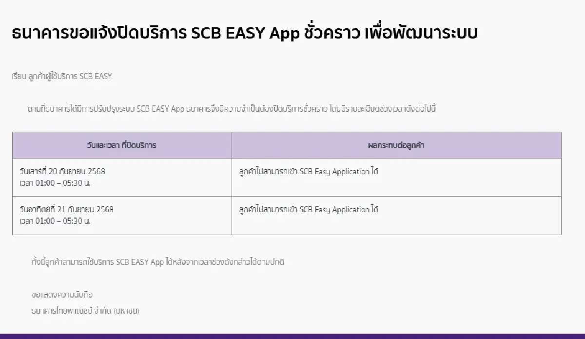 กดเงิน โอนเงินให้พร้อม 6 ธนาคารใหญ่ ปิดระบบแอป ใช้ไม่ได้ทั่วไทย