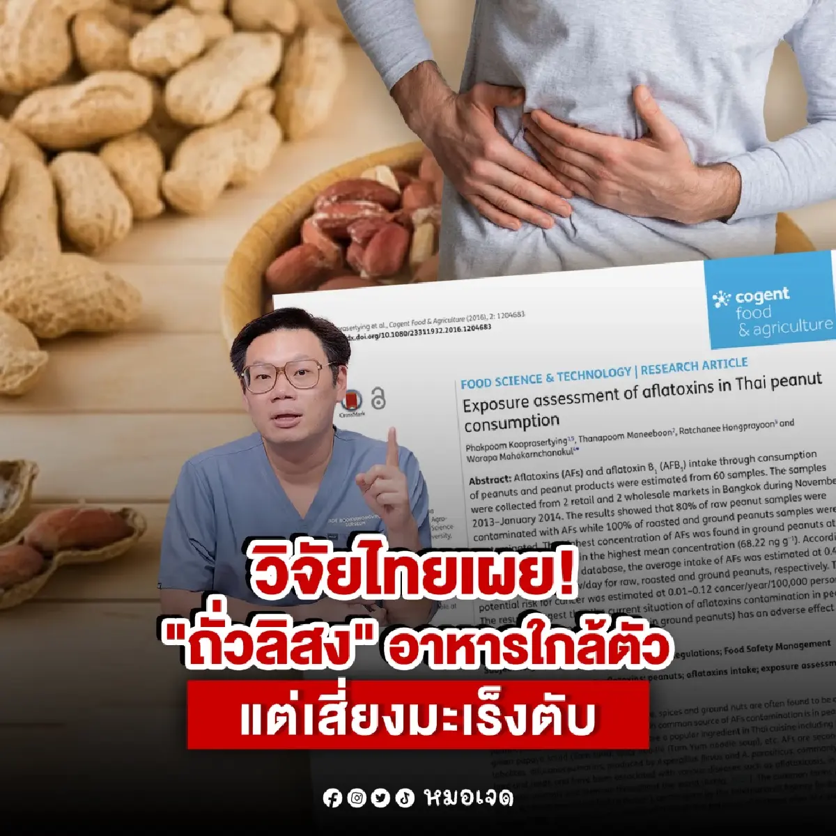 'ถั่วลิสง ถั่วบด' มีอะฟลาท็อกซิน กินบ่อยไป เสี่ยงสูง 'มะเร็งตับ'