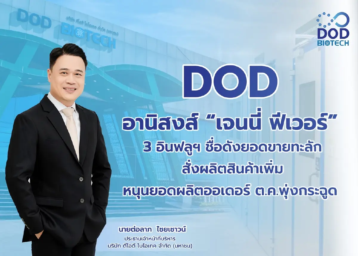 กระแส "ไลฟ์เจนี่" ทำออร์เดอร์ DOD แตก ทะลุ10 ลบ.ชั่วข้ามคืน  ดันรายได้ Q4/68  พุ่ง