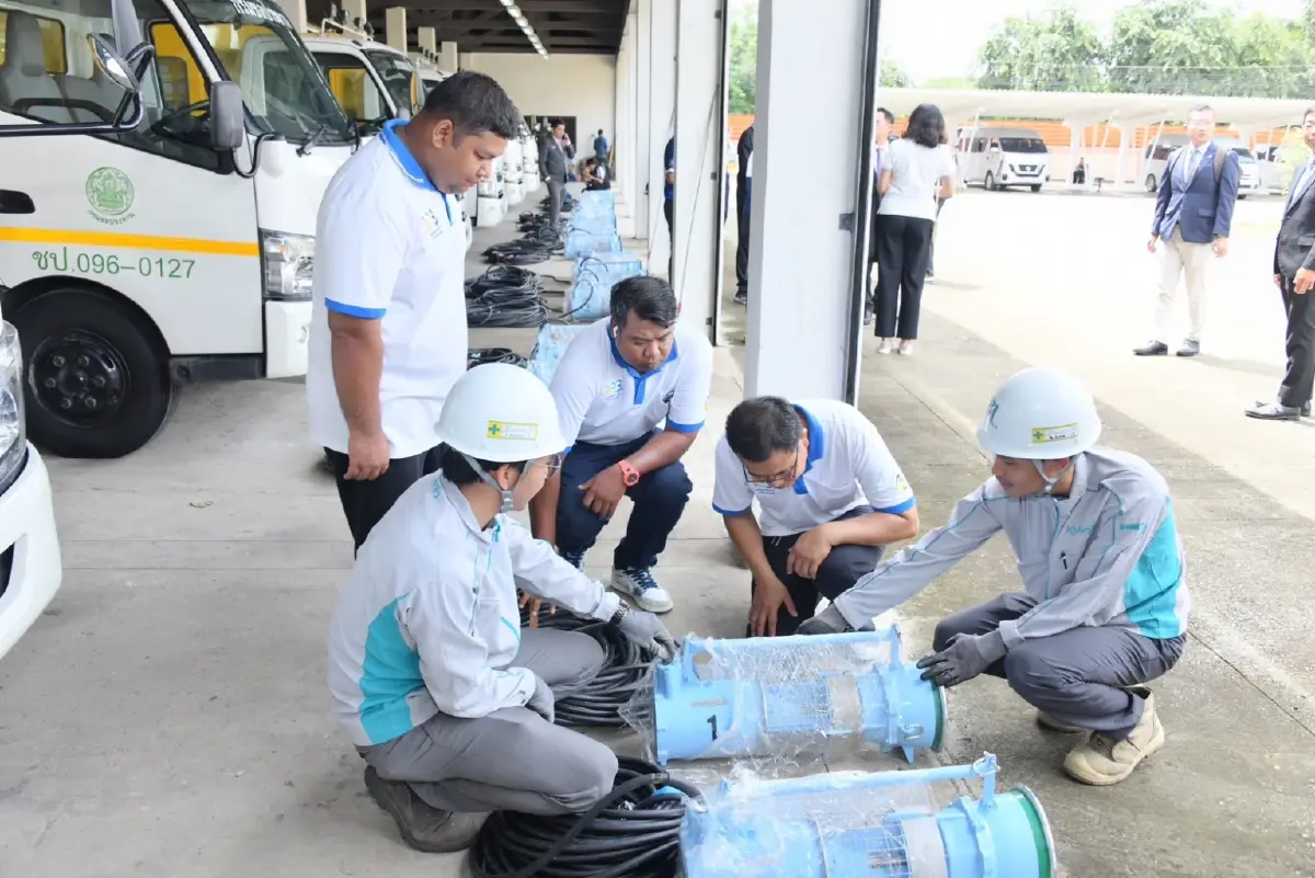 กรมชลฯ ร่วมมือ JICA - KUBOTA รับมอบเครื่องสูบน้ำเคลื่อนที่ จัดการน้ำ-รับมืออุทกภัย