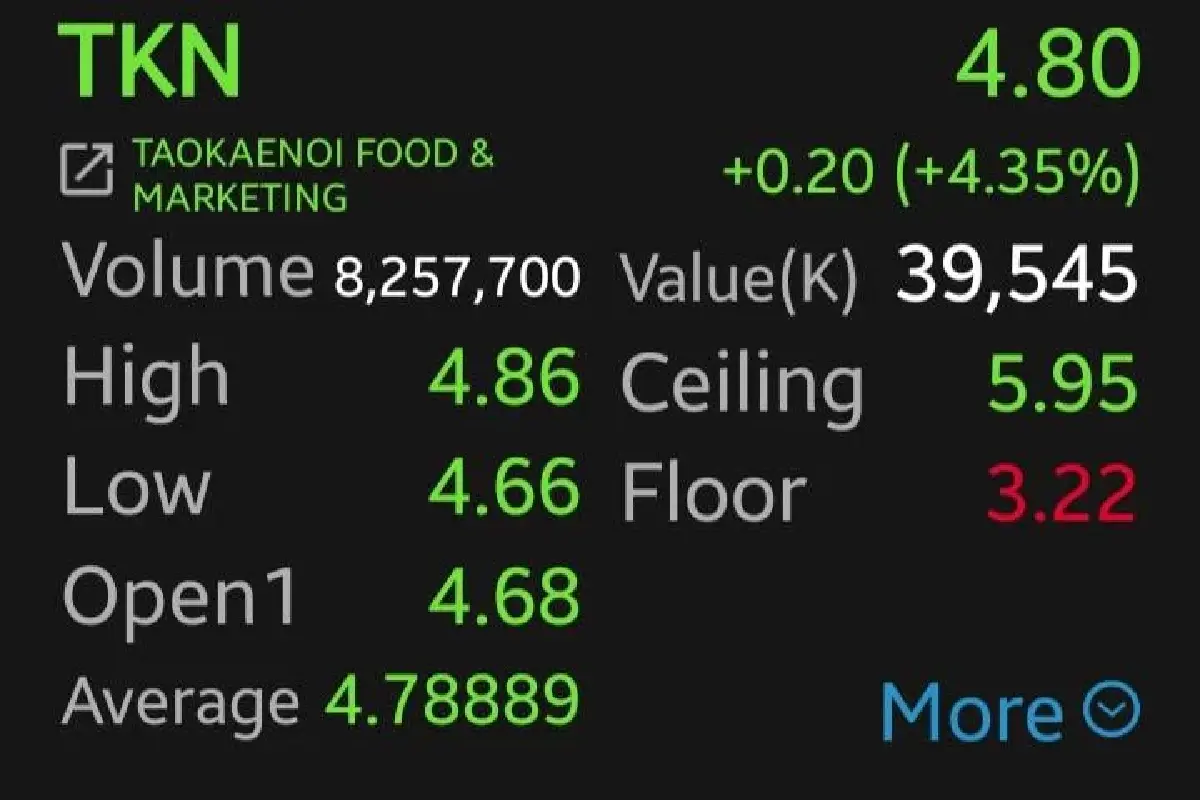 TKN บวก 4.35% เด้งรับเปลี่ยนซีอีโอ ตั้ง‘อรพัทธ์’ ขึ้นแท่นแม่ทัพคนใหม่