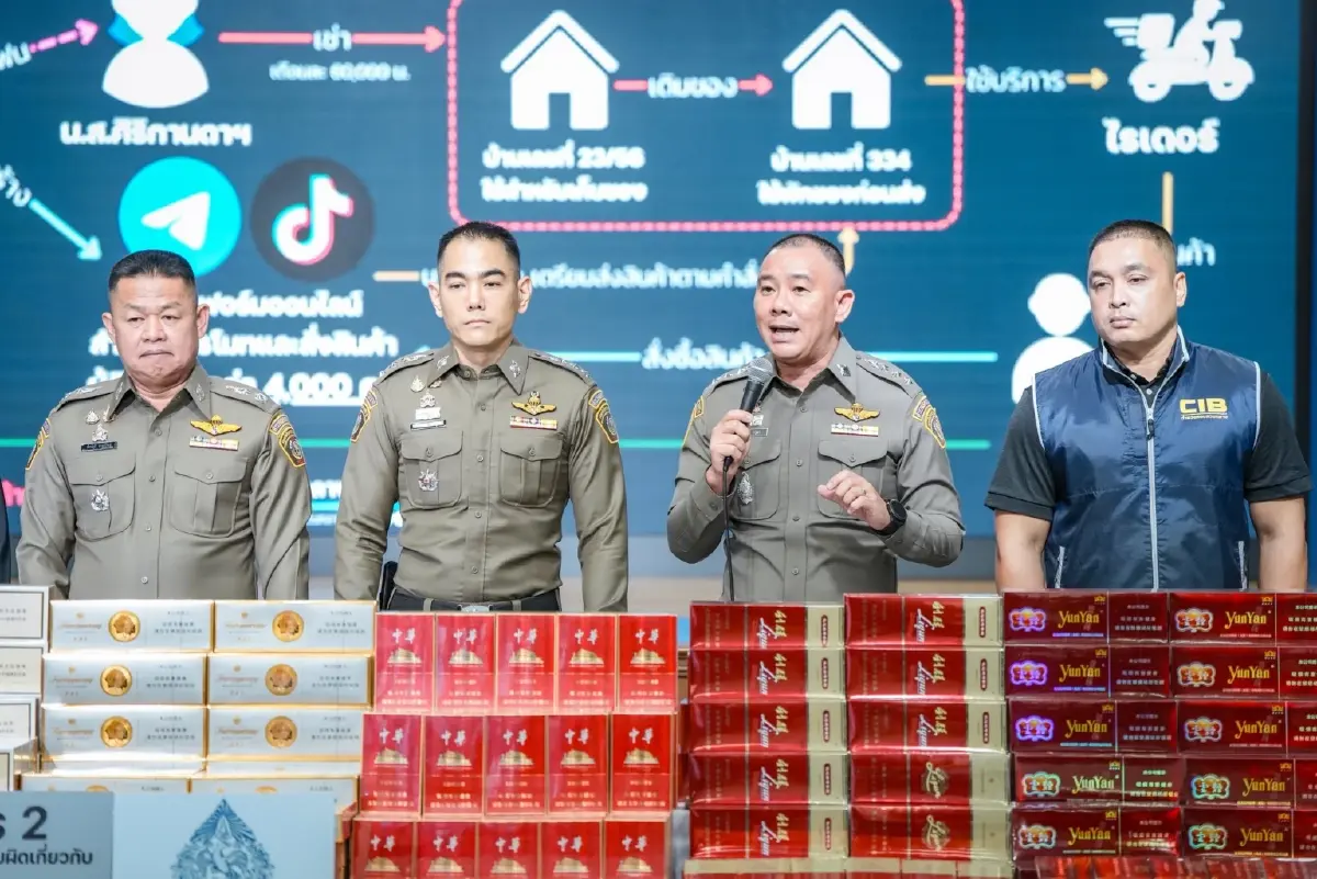 CIB ทลายรัง บุหรี่เถื่อน ยึดของกลาง 65,000 ซอง ย่านรัชดา-ลาดพร้าว