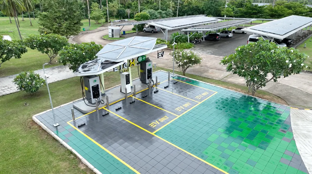 สถานีชาร์จ EV EleX by EGAT ทับสะแก กฟผ. ชู Green Charging Station ต้นแบบความยั่งยืน