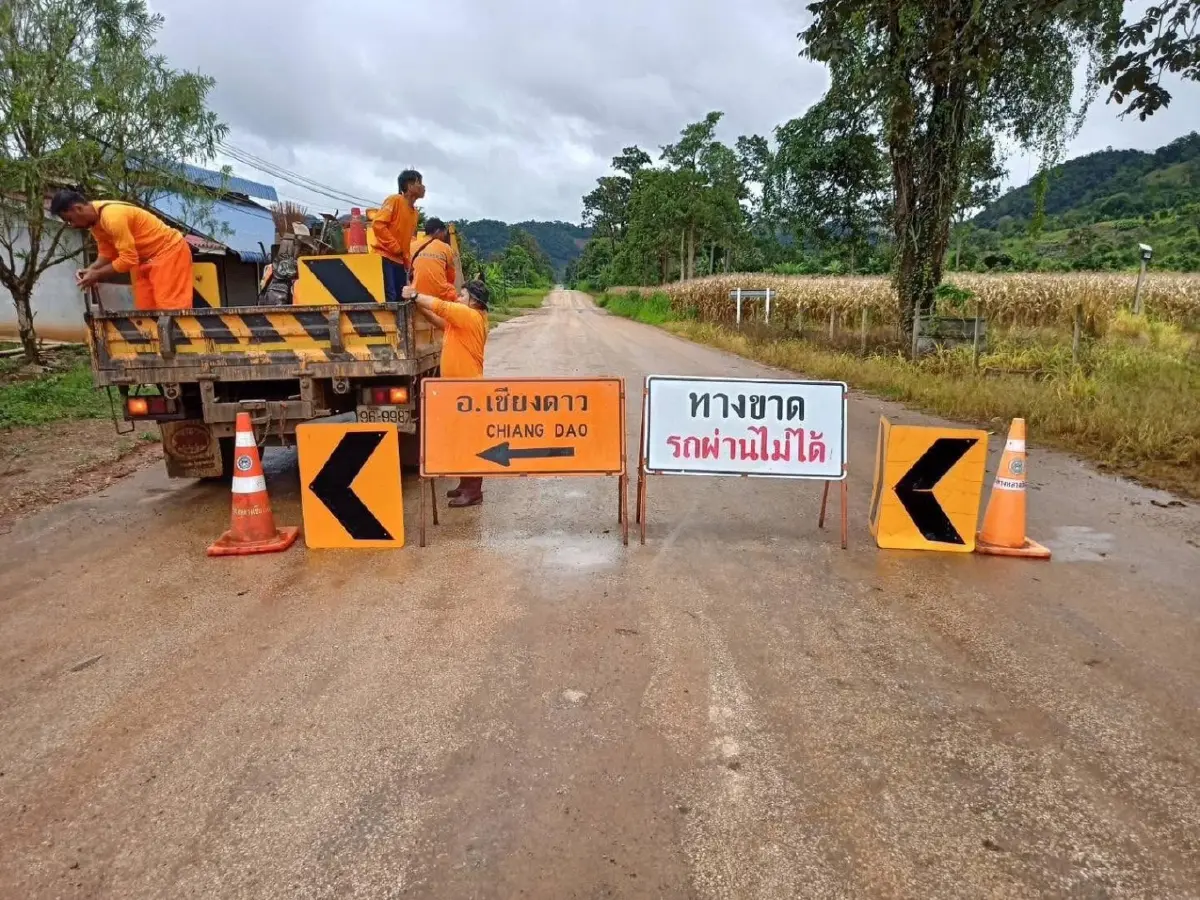 กรมทางหลวง อัปเดตล่าสุด ทางหลวงถูกน้ำท่วม ดินสไลด์ รถผ่านไม่ได้ 4 แห่ง