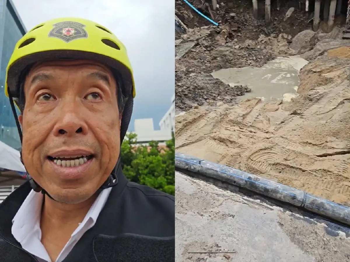 คืบหน้า ถนนทรุดตัว ถนนสามเสน หลังฝนตกลงมา คาดอีก 6 วันเปิดถนนปกติ