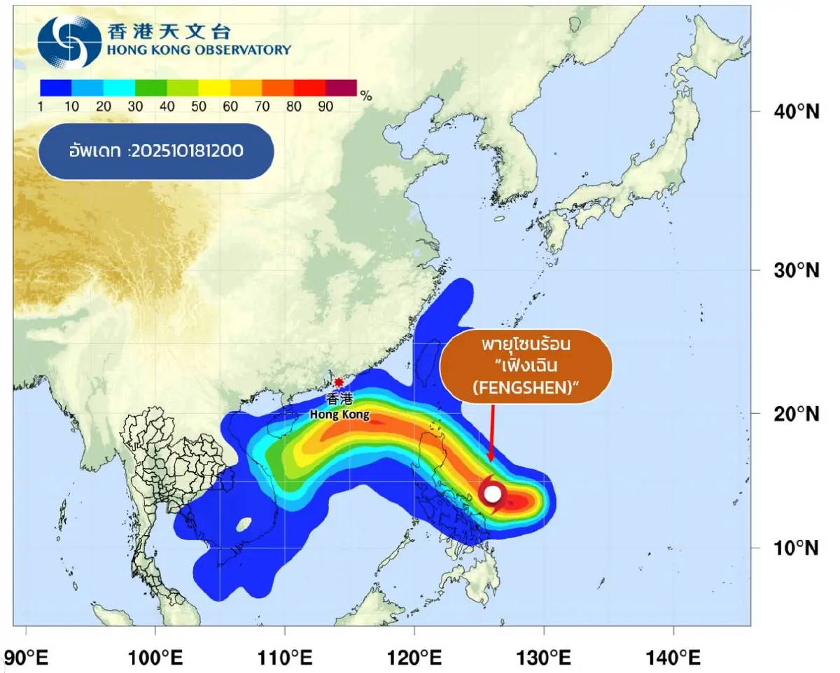‘พายุเฟิงเฉิน’ ล่าสุด อีก 2 วันขึ้นฝั่ง ลมมรสุมแรงขึ้น 'อีสาน' กระทบหนัก
