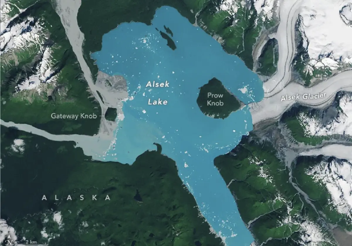 เกิดเกาะใหม่กลางทะเลสาบ ‘อะแลสกา’ หลัง ‘ธารน้ำแข็ง’ ละลาย