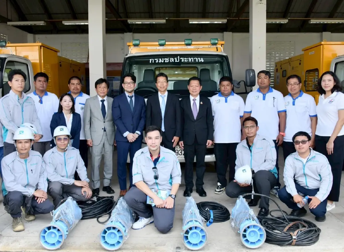 กรมชลฯ ร่วมมือ JICA - KUBOTA รับมอบเครื่องสูบน้ำเคลื่อนที่ จัดการน้ำ-รับมืออุทกภัย