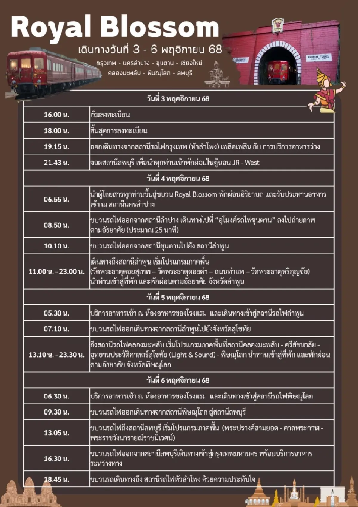 เปิดจองตั๋วแล้ว! นั่งรถไฟ Royal Blossom เที่ยวงานลอยกระทง 3 เมือง 3 มนต์ขลัง