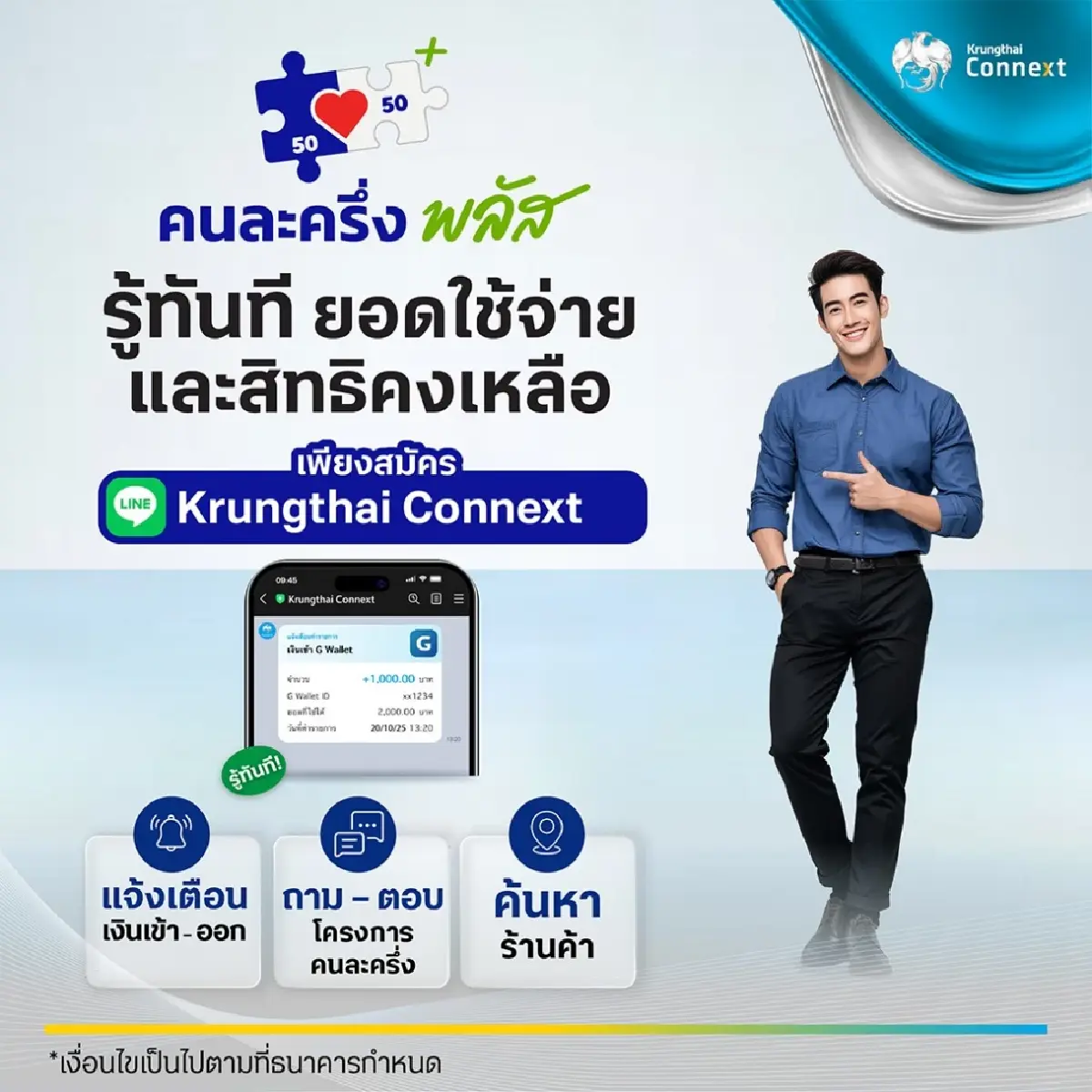 มาแล้ว 'คนละครึ่ง 2568' กรุงไทย เปิดเช็กสิทธิ - เงินเหลือ G-Wallet