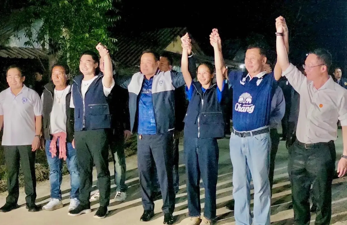 ‘อนุทิน’นำทีม ประกาศชัยชนะภท.เลือกซ่อมเขต4 กาญจนบุรี 'ลูกศักดิ์ดา' ว่าที่สส.