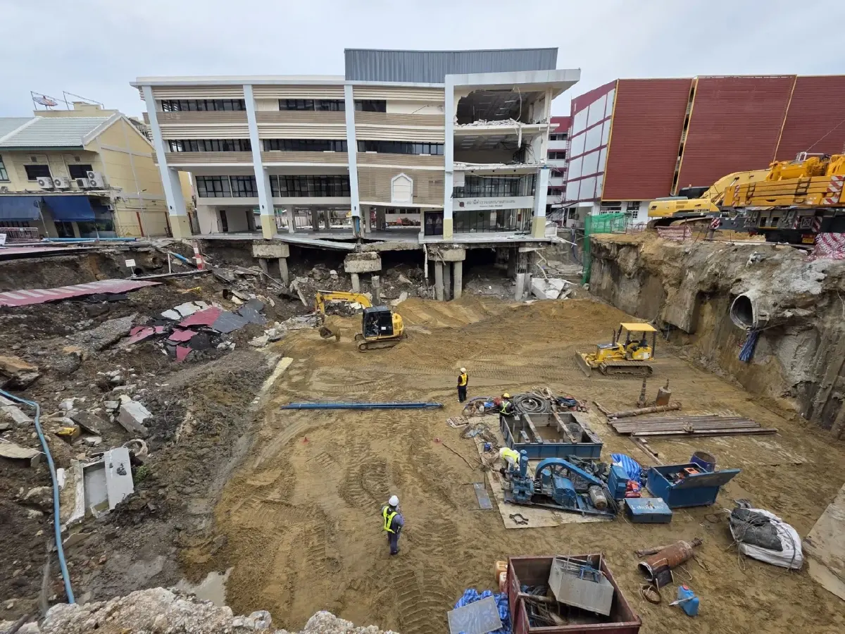 เร่งรื้อ สน.สามเสน ทั้งหมด ฉีด Grout เสริมดิน แก้ปัญหาถนนยุบ