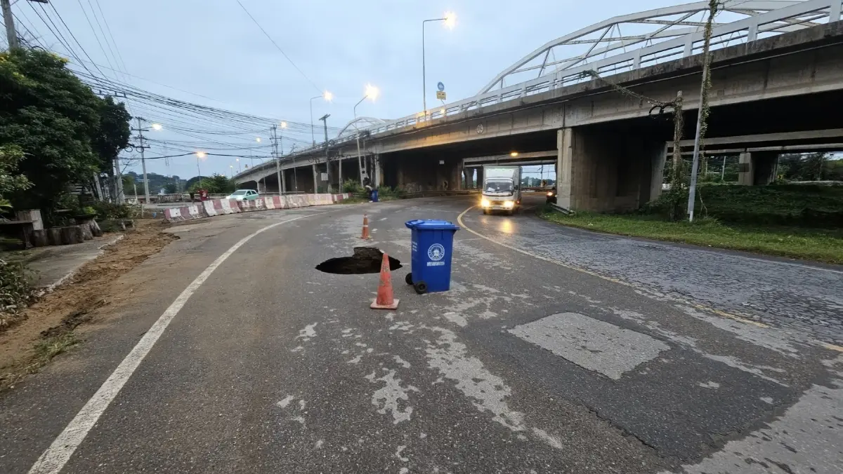 คืบหน้า ถนนยุบตัว นครสวรรค์ ผู้ใช้ทางระวัง ยูเทิร์นใต้สะพานเดชา