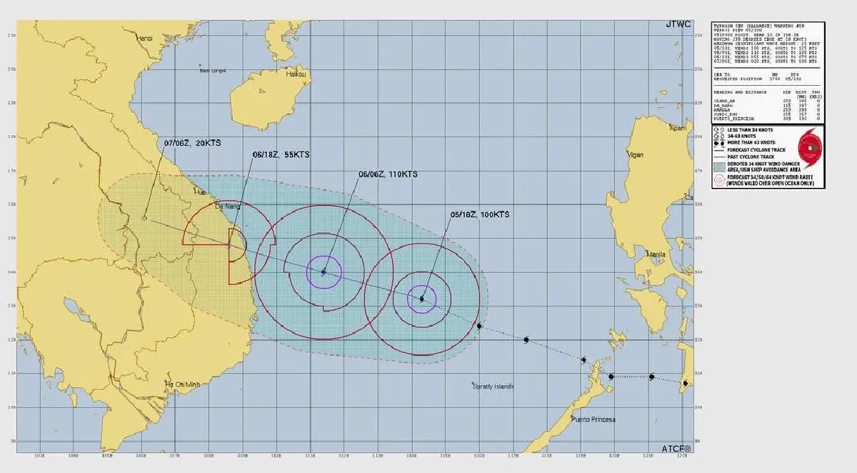 ประกาศ ฉ.5 ความรุนแรง เส้นทางพายุคัลแมกี กระทบไทย ฝนตกหนักอุบลฯ