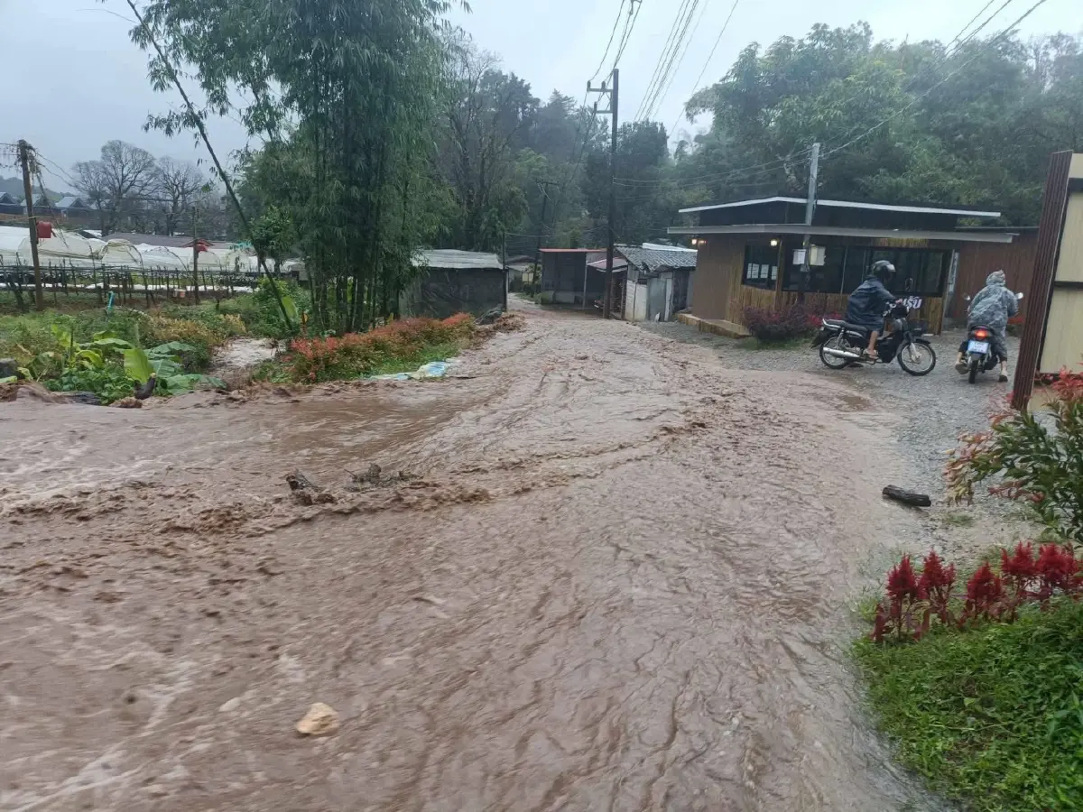 ด่วน ฝนตกหนัก ดอยอินทนนท์ น้ำป่าถล่ม แม่กลางหลวง นาขั้นบันไดจมมิด