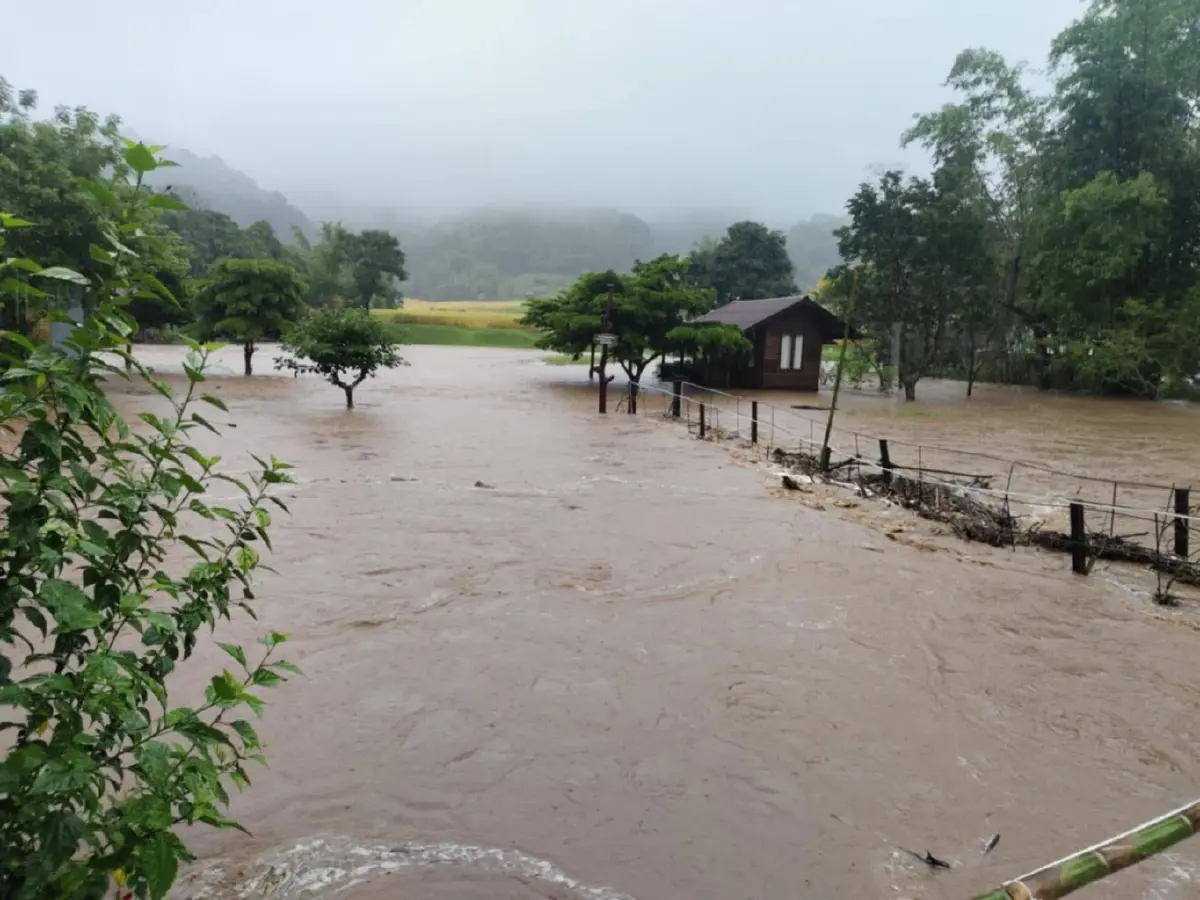 ด่วน ฝนตกหนัก ดอยอินทนนท์ น้ำป่าถล่ม แม่กลางหลวง นาขั้นบันไดจมมิด
