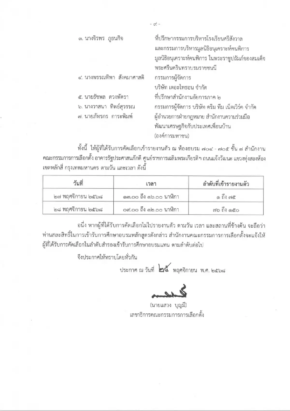 เช็คเลย! 150 ชื่ออบรมหลักสูตร พตส.16 ของ กกต. นักการเมือง-ขรก.พรึบ