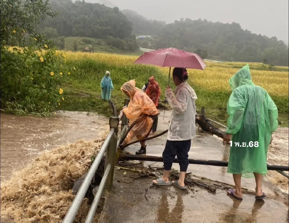 ด่วน ฝนตกหนัก ดอยอินทนนท์ น้ำป่าถล่ม แม่กลางหลวง นาขั้นบันไดจมมิด